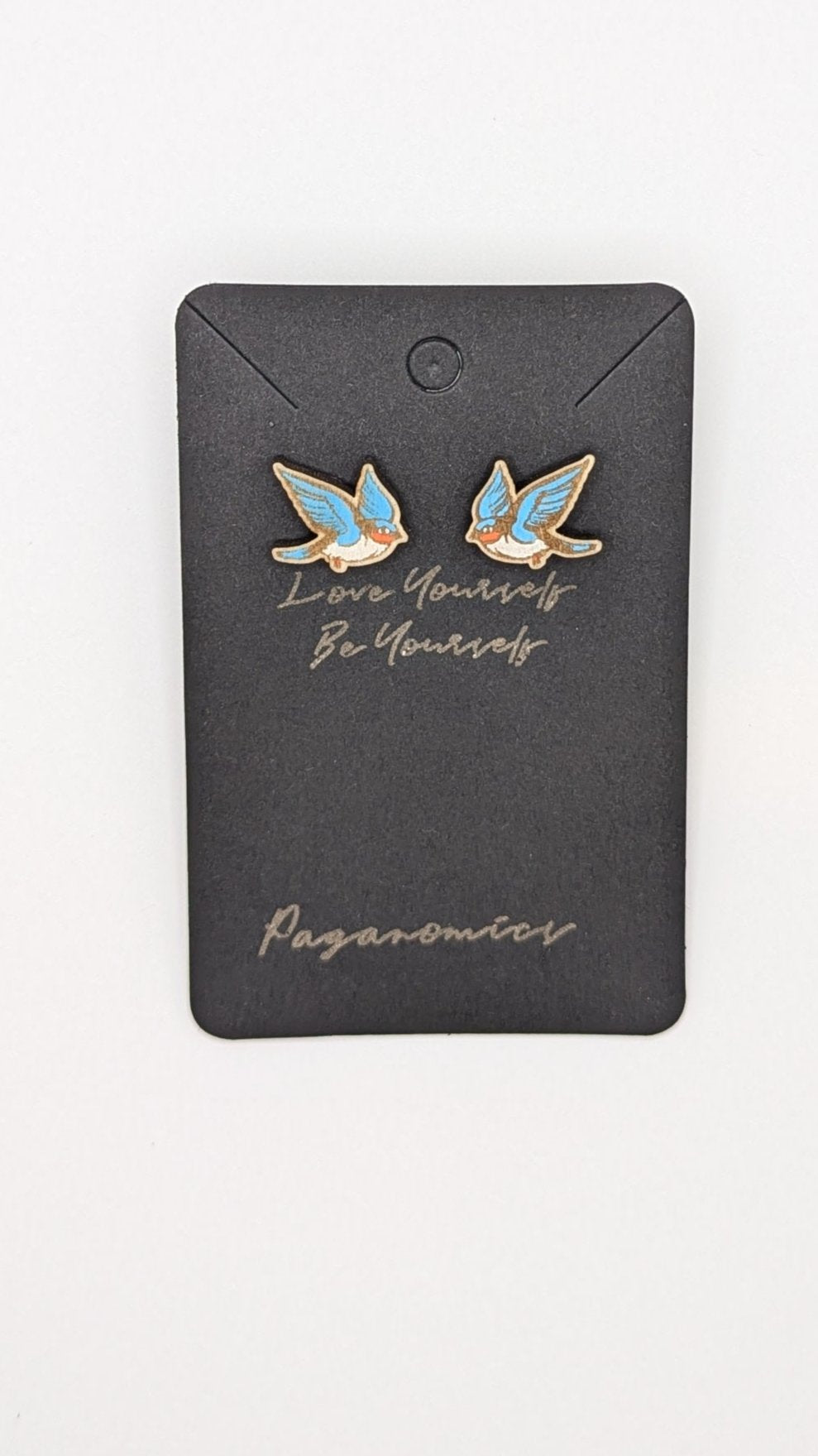Blue Sparrow Stud Earrings