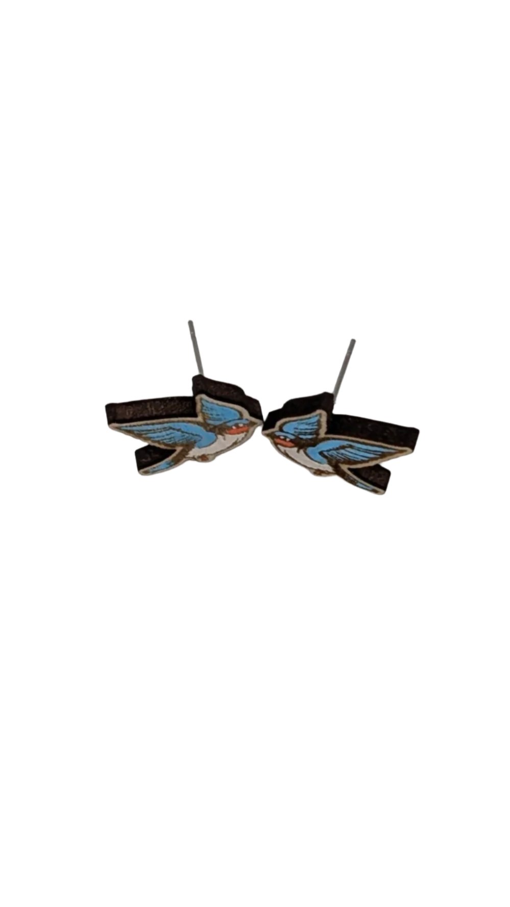 Blue Sparrow Stud Earrings