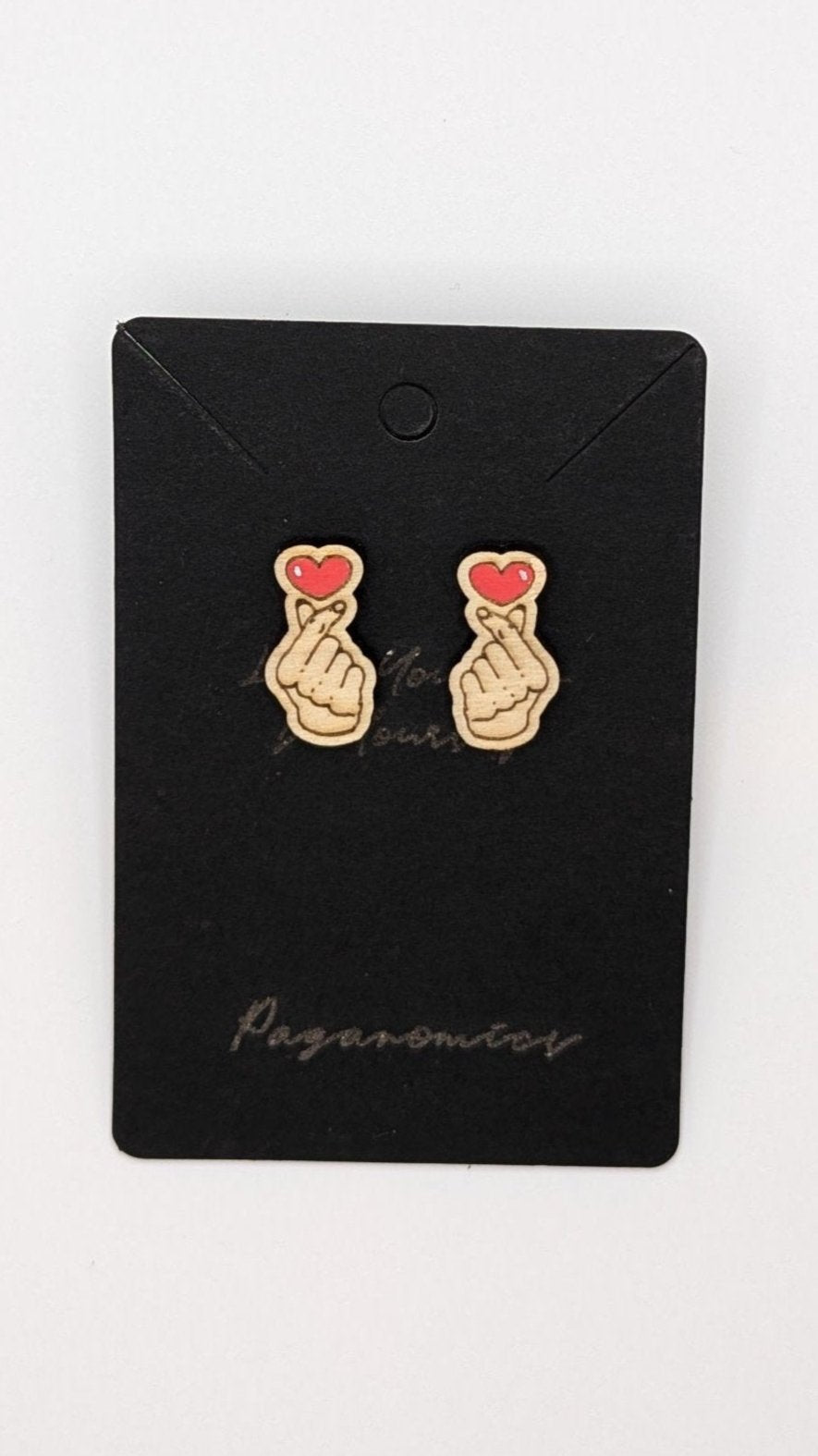 Finger Heart Stud Earrings