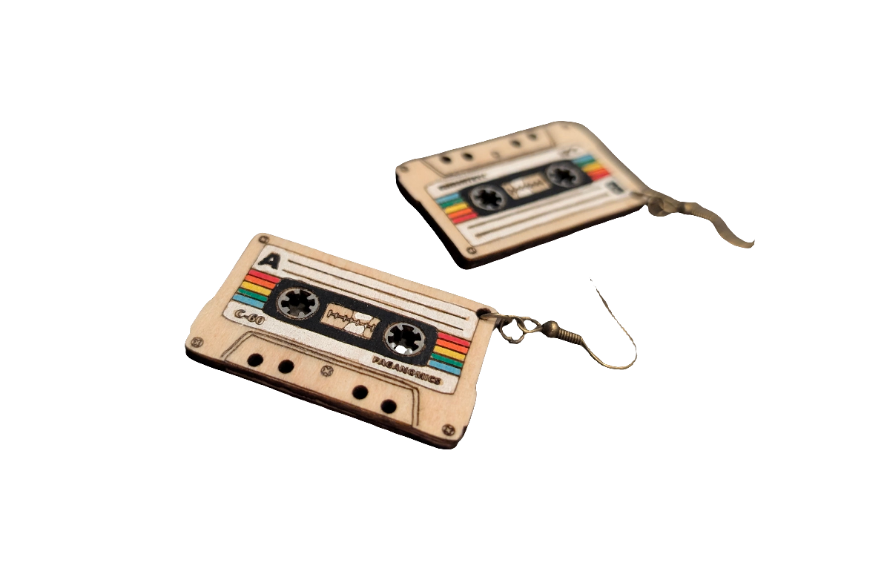 Mix Tape Cassette Dangle Earrings