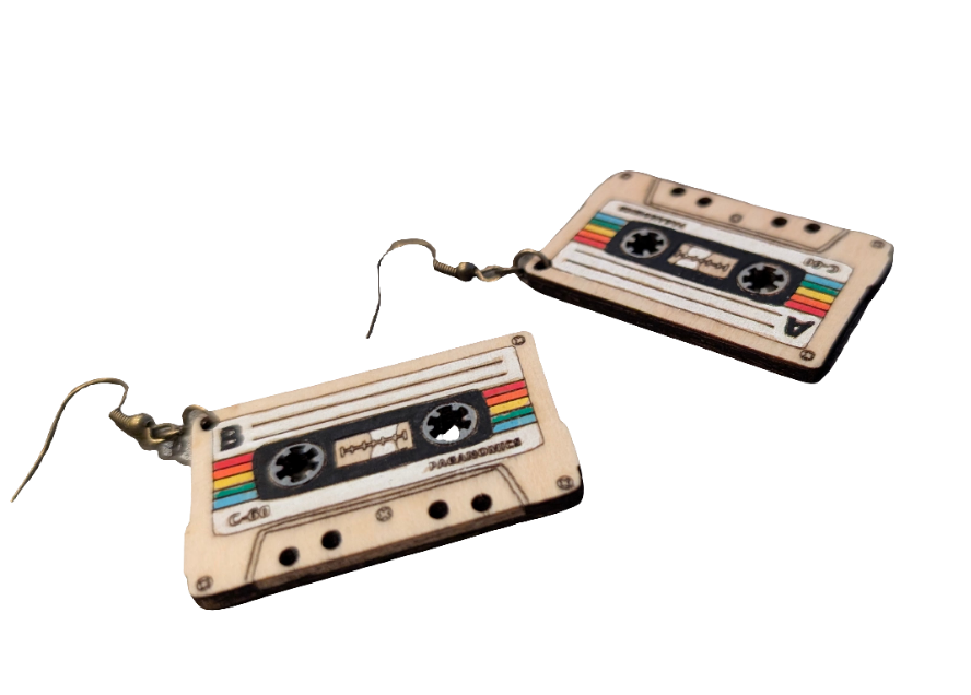 Mix Tape Cassette Dangle Earrings