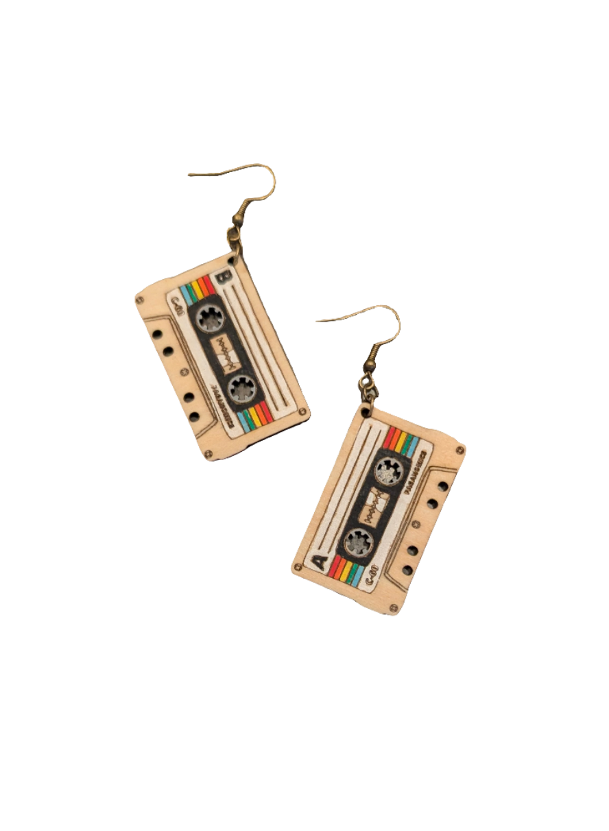 Mix Tape Cassette Dangle Earrings