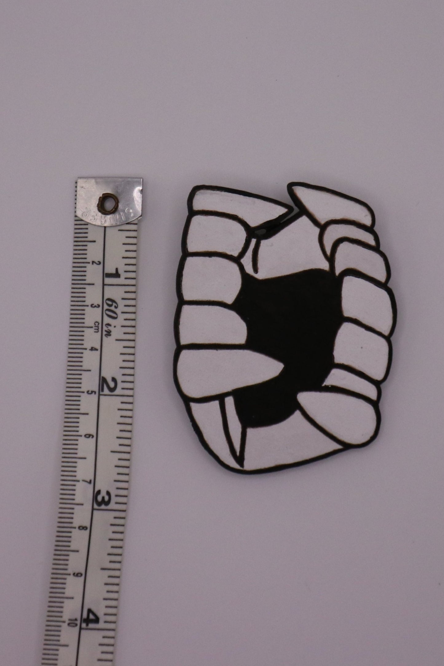 Vampire Teeth Wooden Brooch Pin