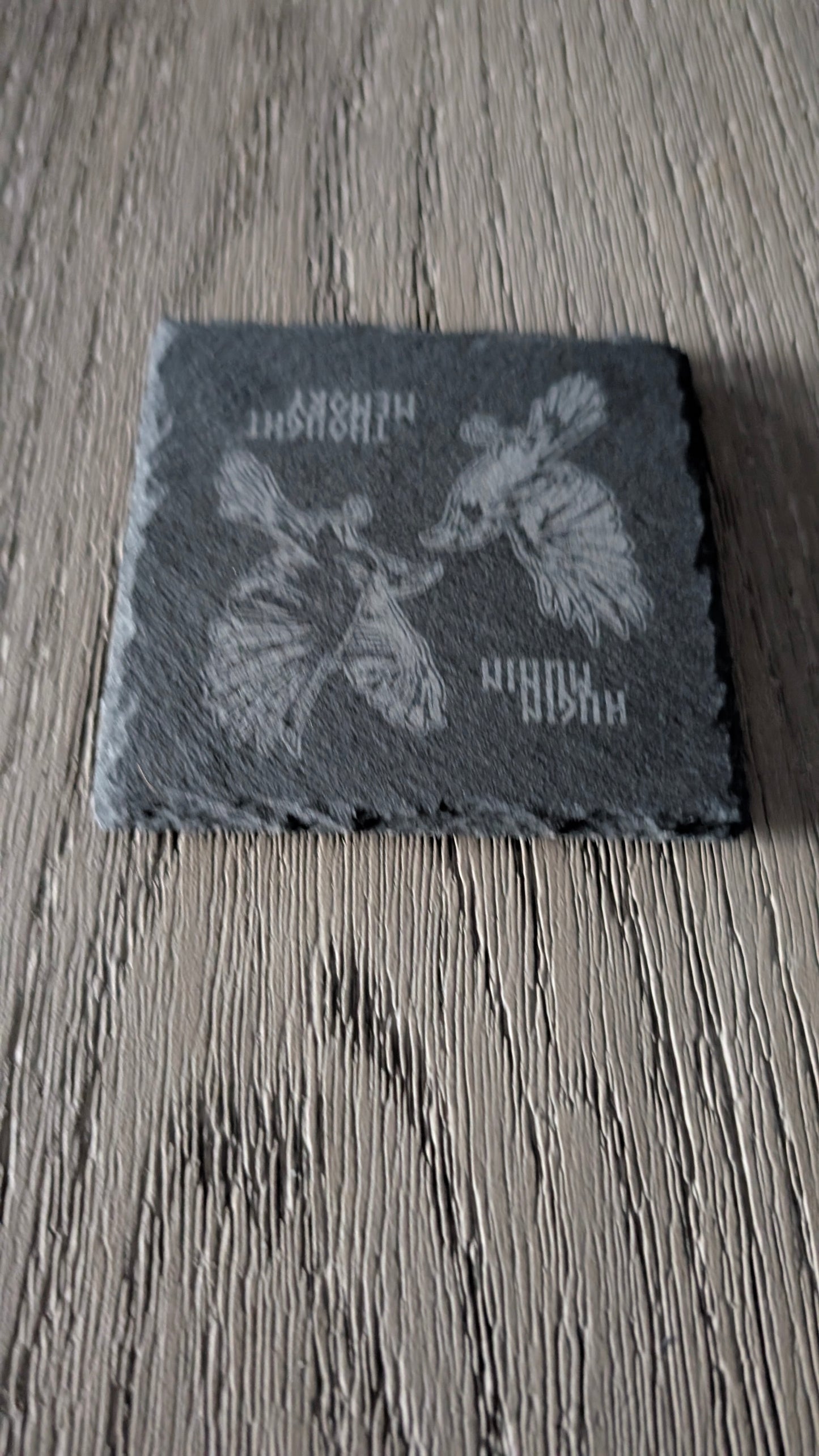 Hugin and Munin Thought and Memory Odin's Ravens Stone Coaster