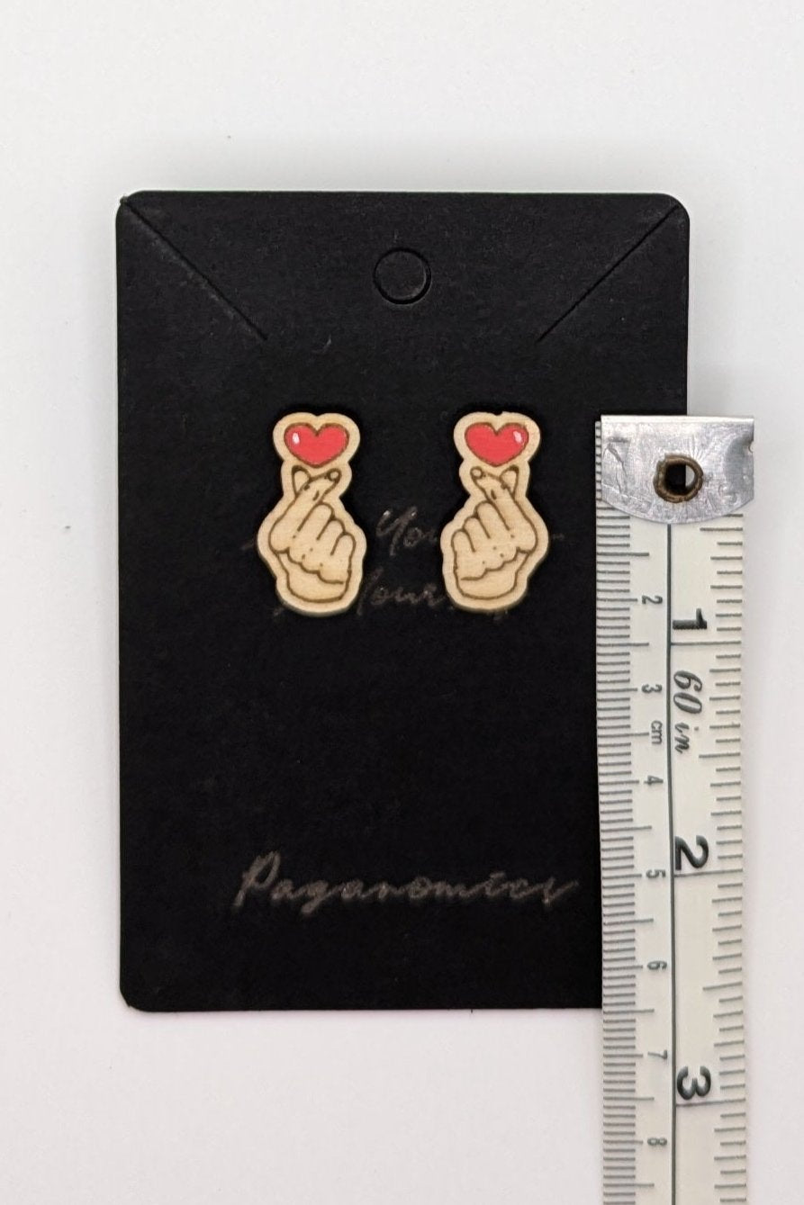 Finger Heart Stud Earrings