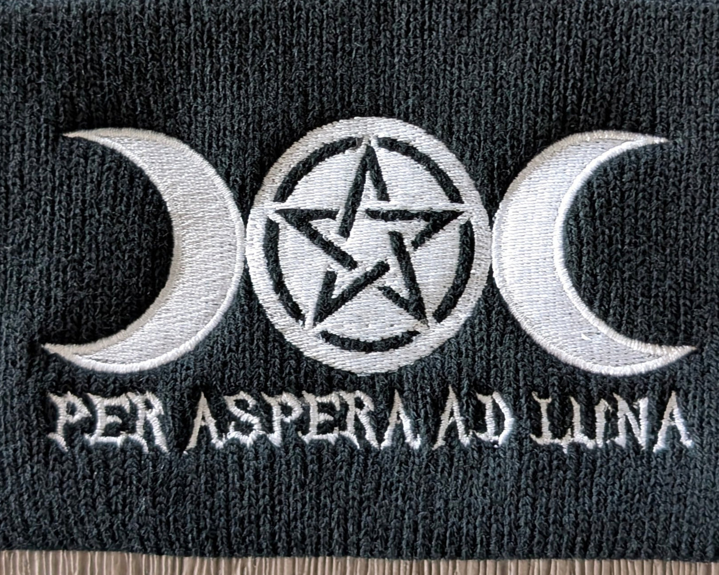 Per Aspera Ad Luna Triple Moon Knit Cap Beanie