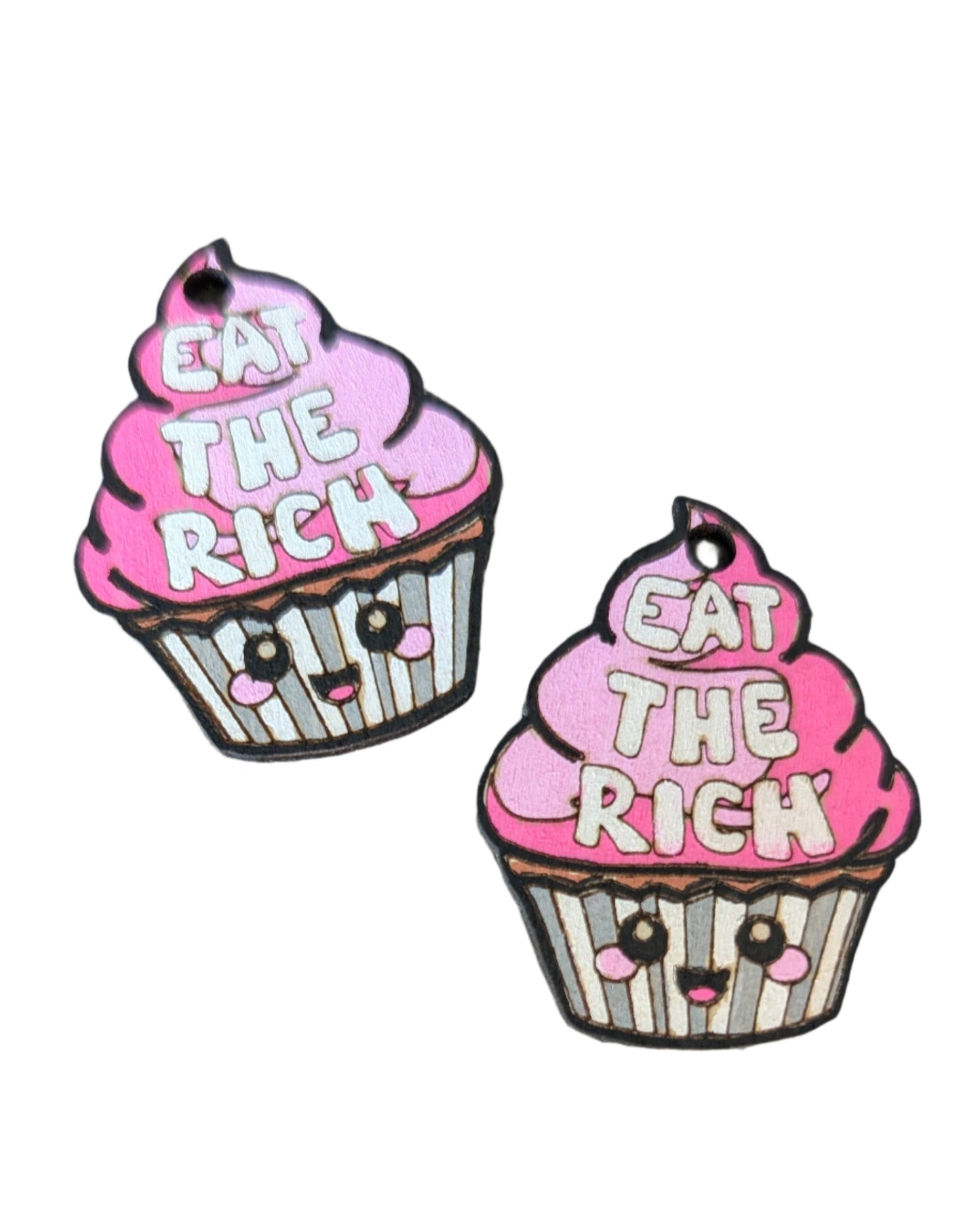 Eat the Rich Cupcake Dangle Earrings