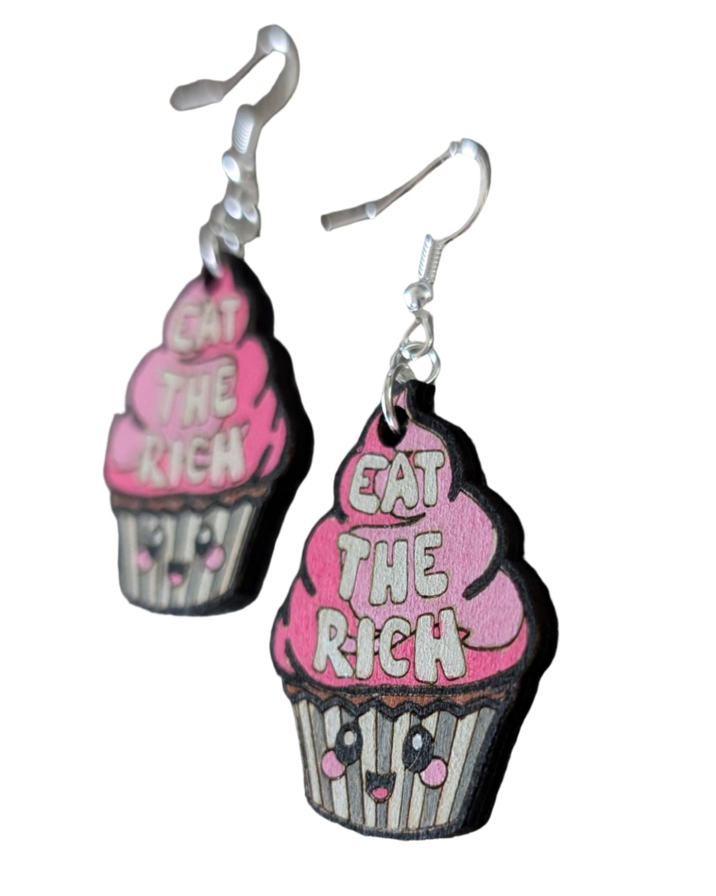 Eat the Rich Cupcake Dangle Earrings