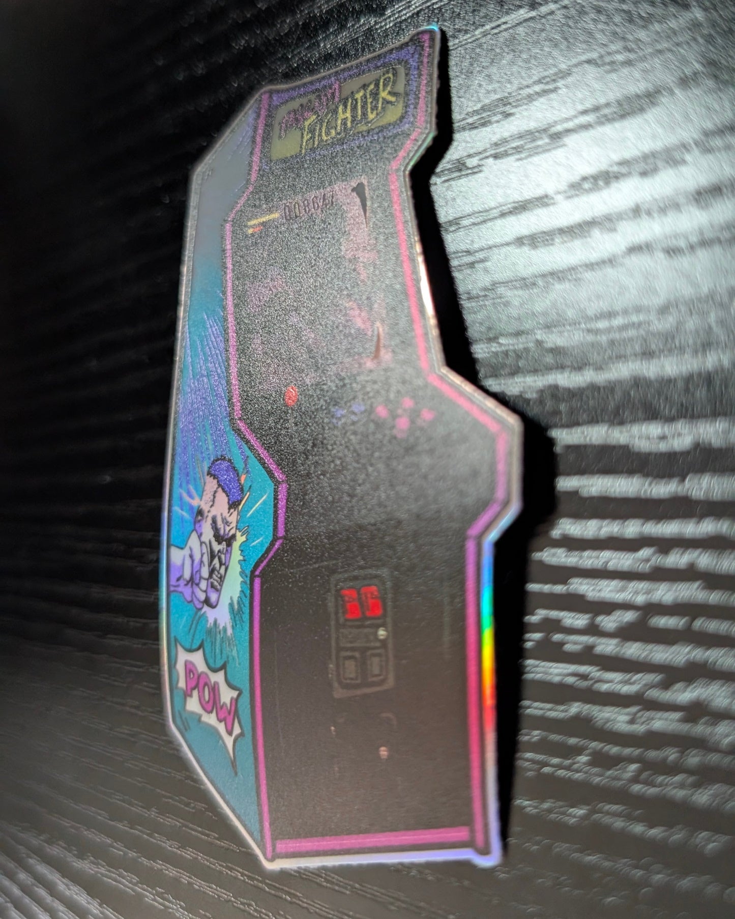 Fascism Fighter Arcade Game Holographic Sticker