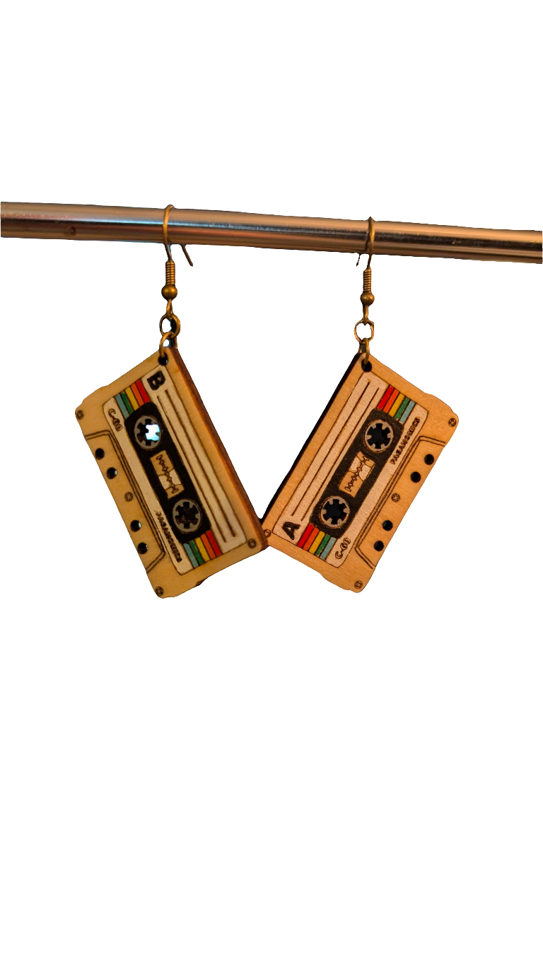 Mix Tape Cassette Dangle Earrings