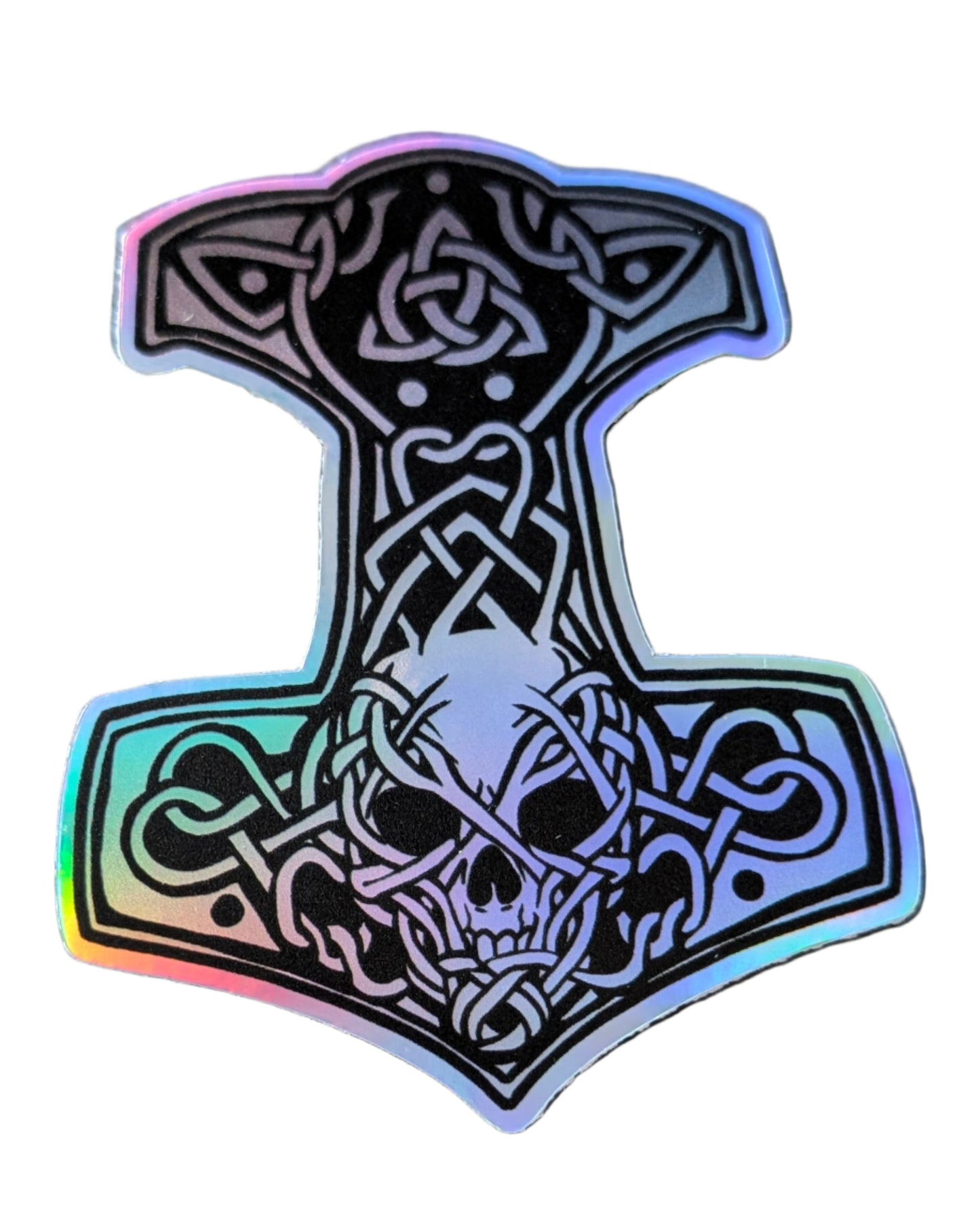 Mjolnir Thor's Skull Hammer Holographic Sticker