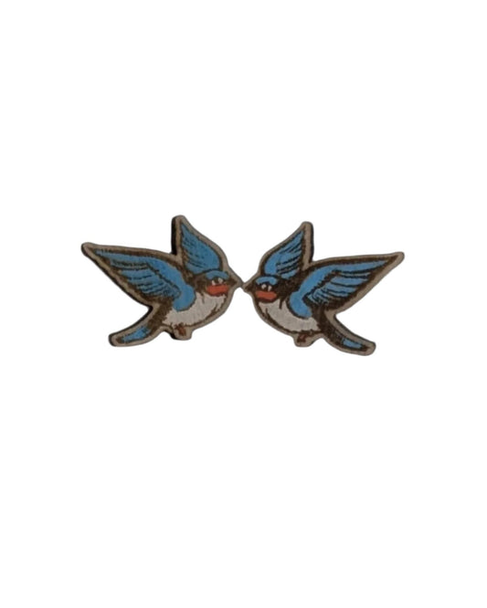 Blue Sparrow Stud Earrings