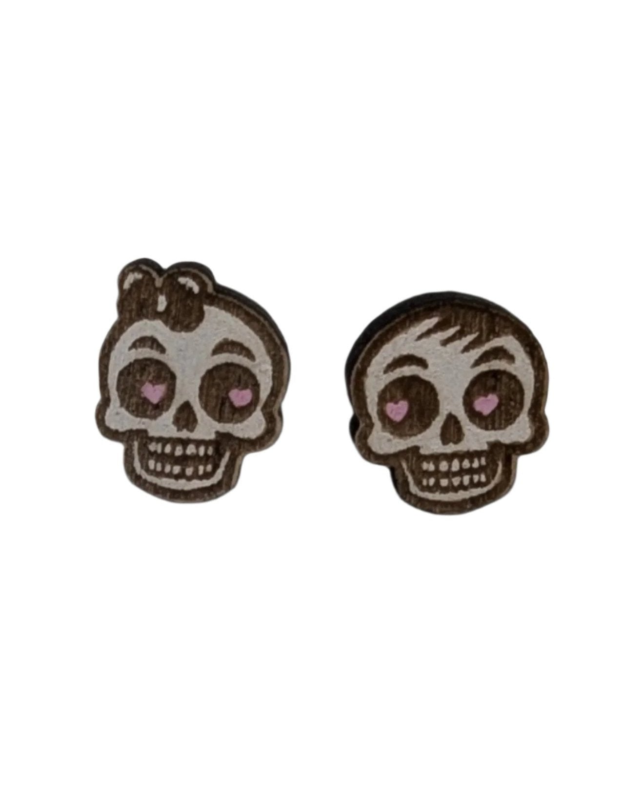 Cute Skull Couple Stud Earrings