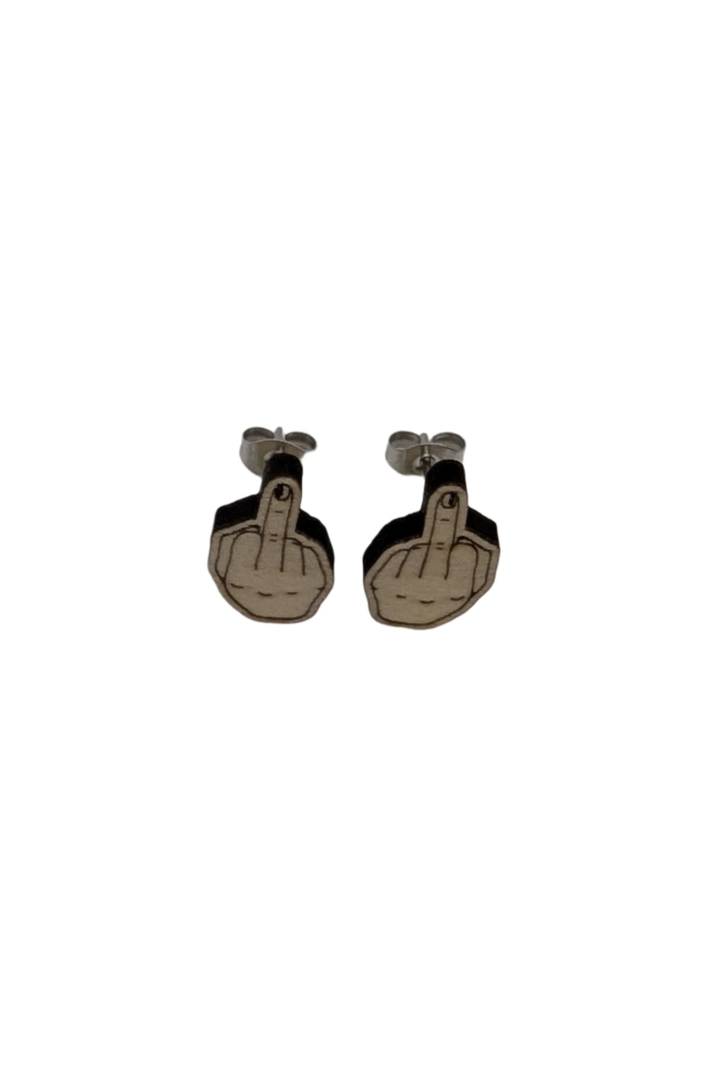 Middle Finger Flip Off Hand Stud Earrings