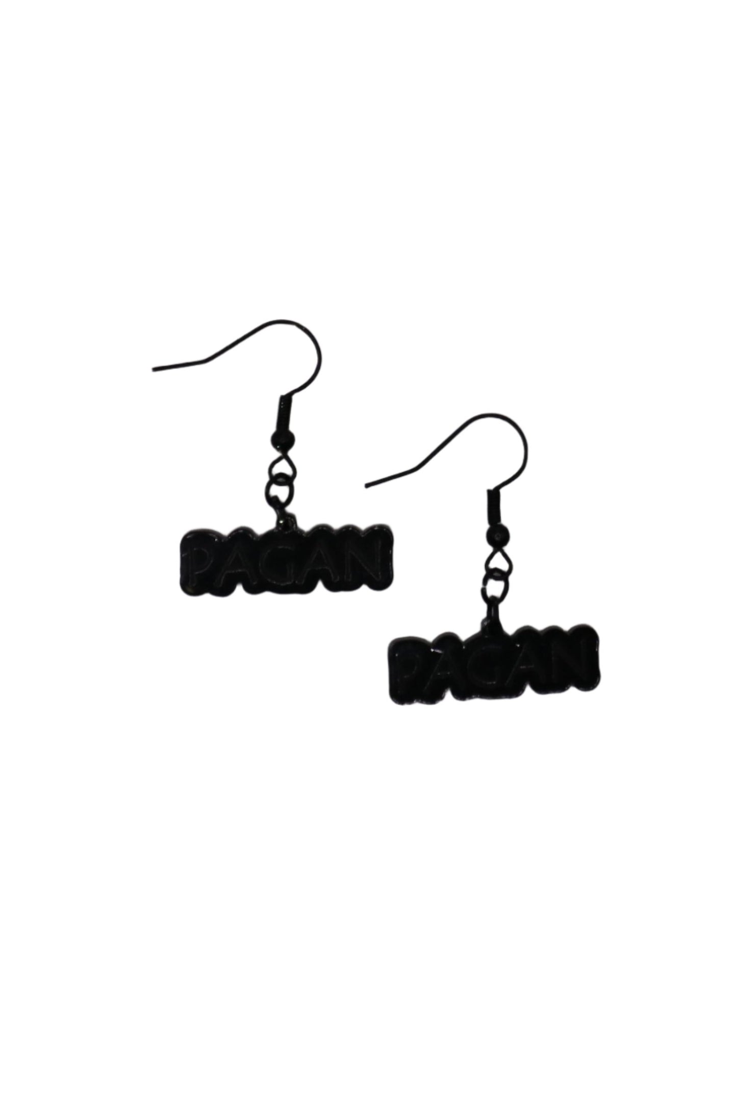 Pagan Black Acrylic Dangle Earrings