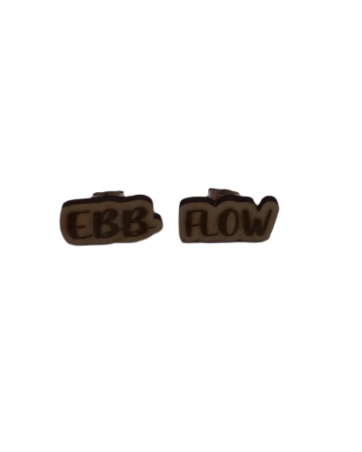 Ebb and Flow Wooden Stud Earrings