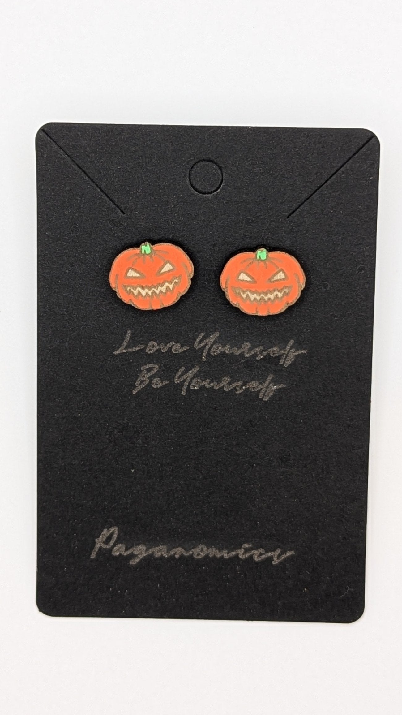 Jack O Lantern Pumpkin Stud Earrings