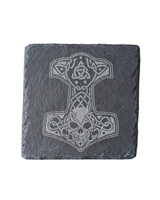 Mjolnir Thor's Skull Hammer Stone Coaster