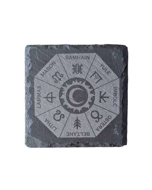 Wheel of the Year Sabbats Stone Coaster