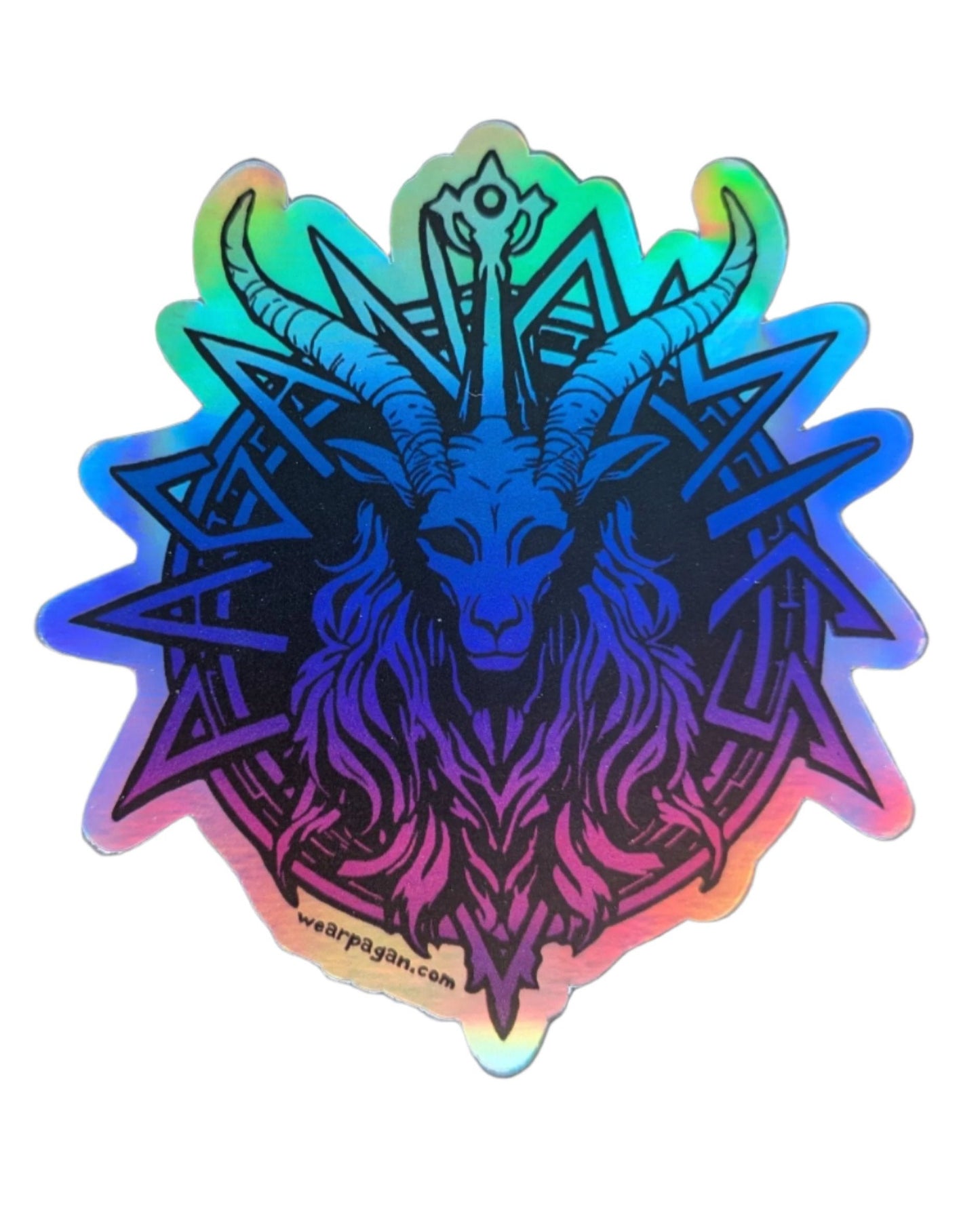 Baphomet Paganomics Logo Holographic Sticker