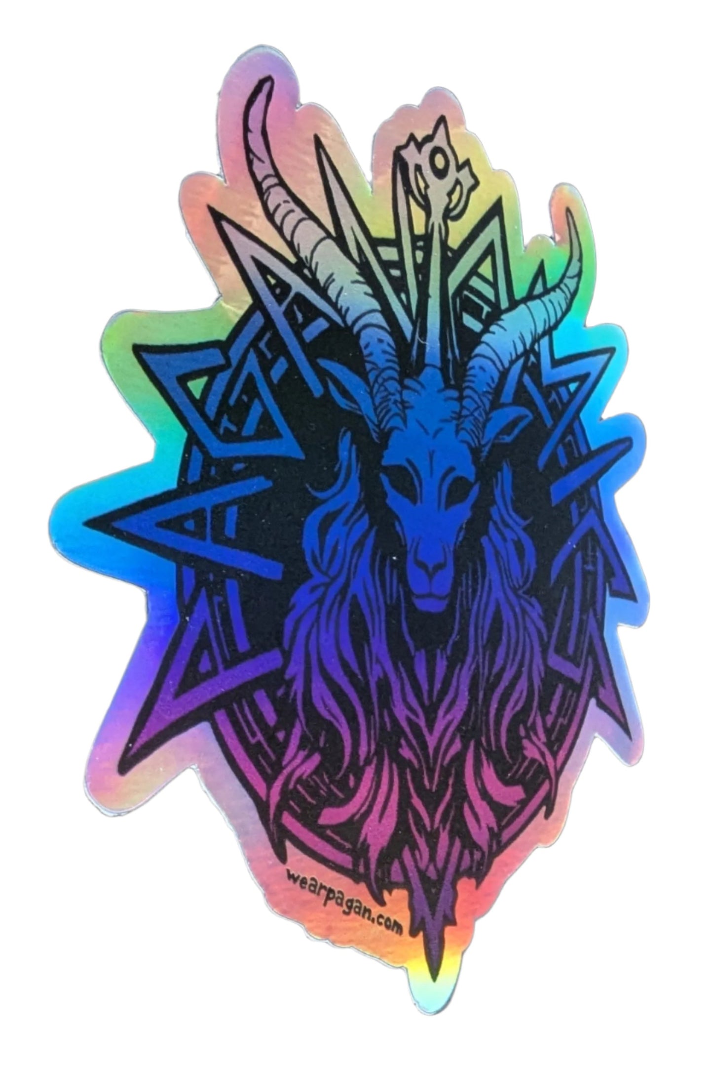 Baphomet Paganomics Logo Holographic Sticker