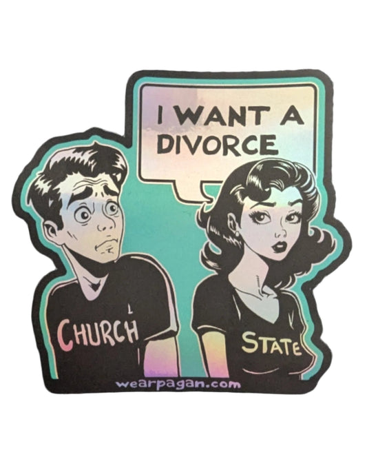 Separation of Church and State Holographic Sticker