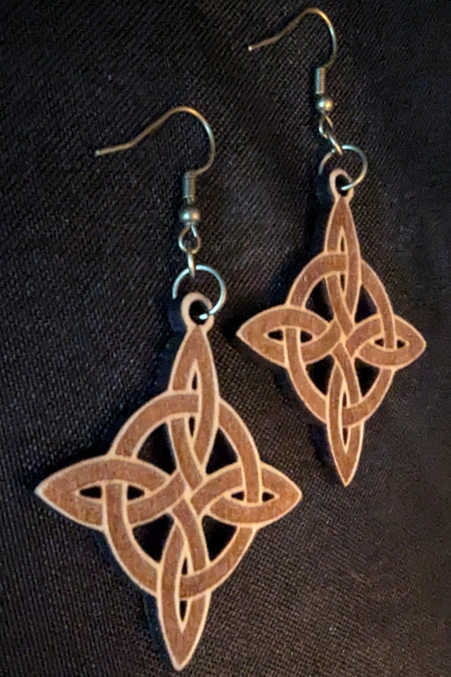 Witch's Knot Wooden Dangle Earrings