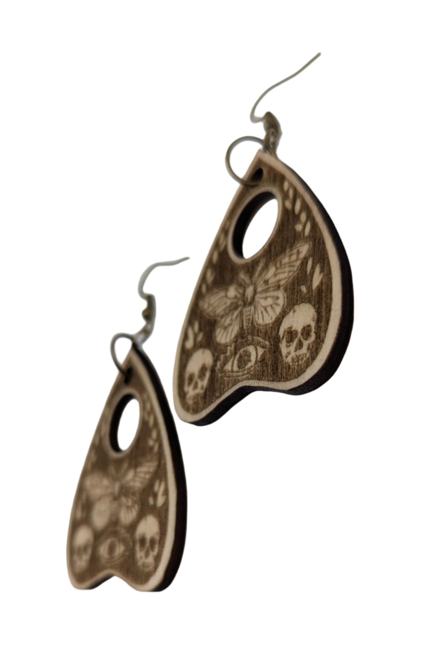 Ouija Planchette Wood Dangle Earrings