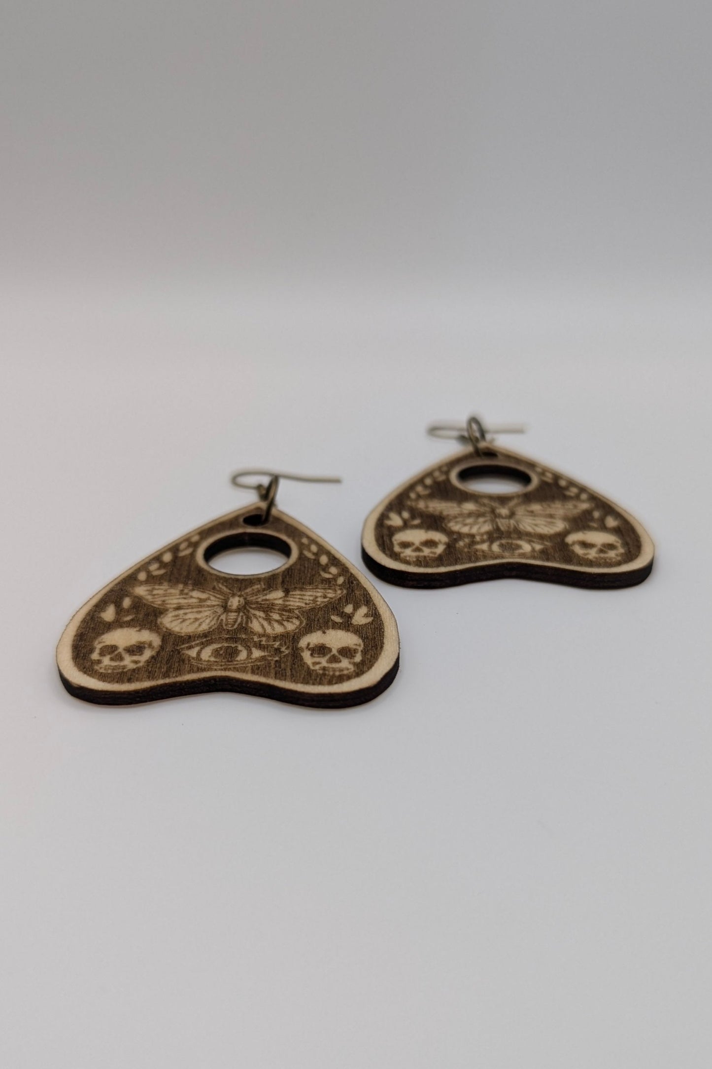 Ouija Planchette Wood Dangle Earrings