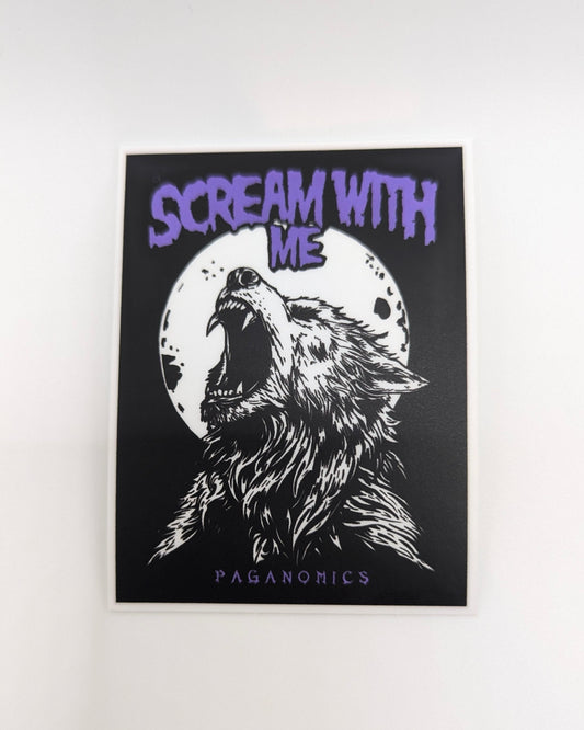 Scream With Me Werewolf Vinyl Sticker