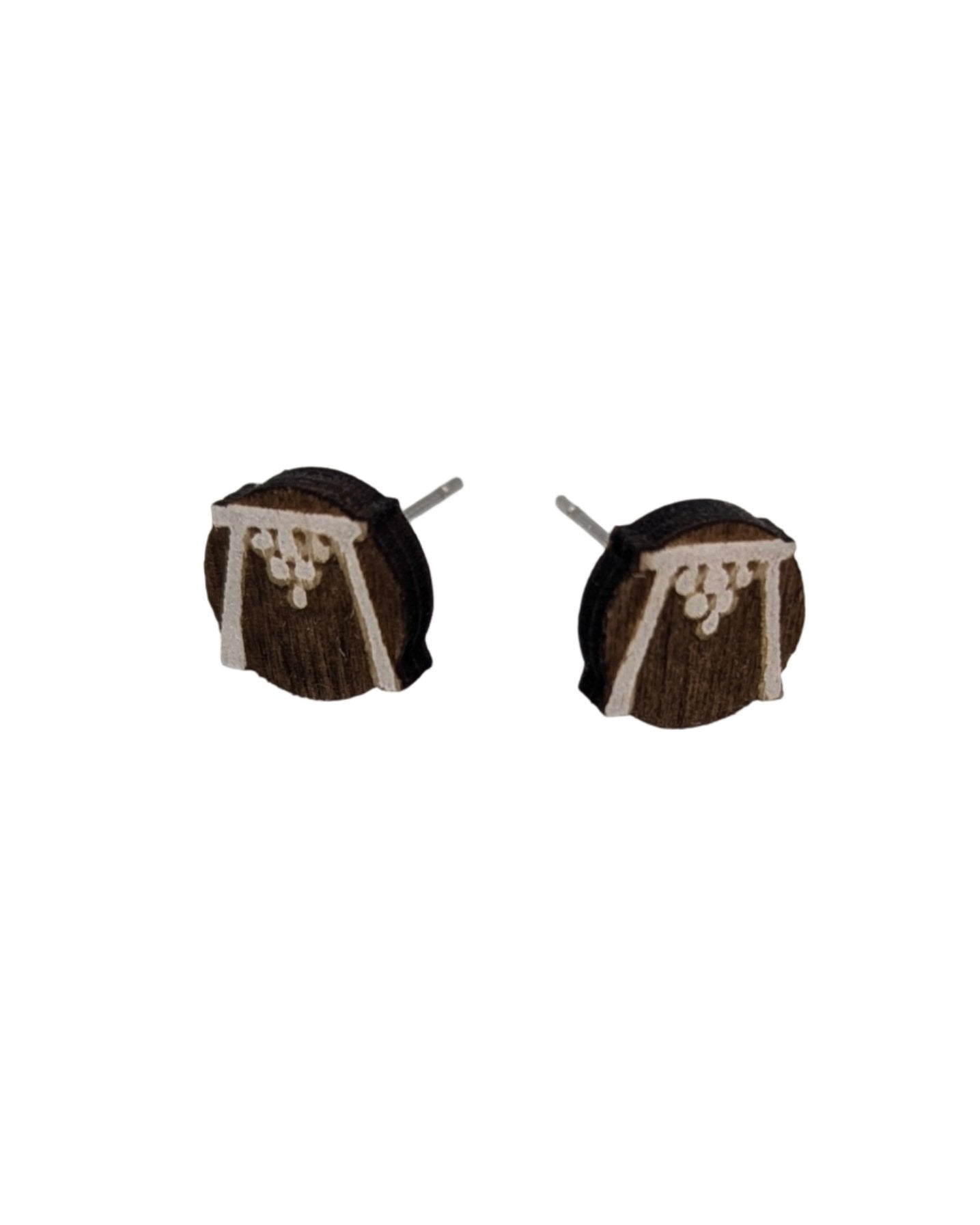 Yule Sabbat Holiday Symbol Stud Earrings