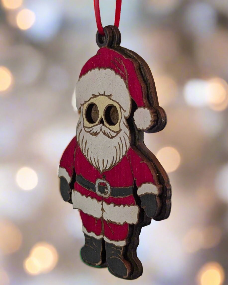 Mini Skull Santa Holiday Ornament