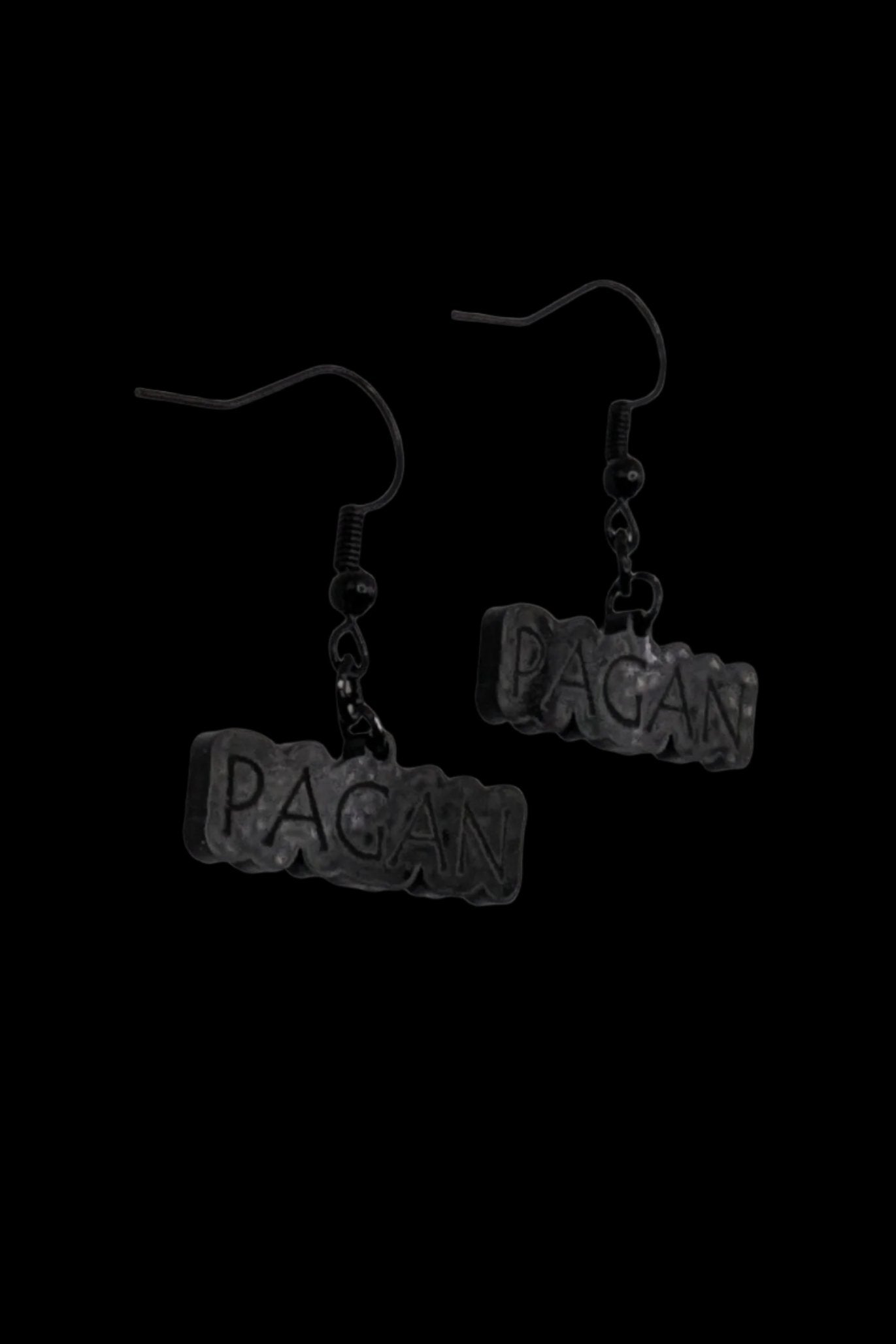 Pagan Black Acrylic Dangle Earrings