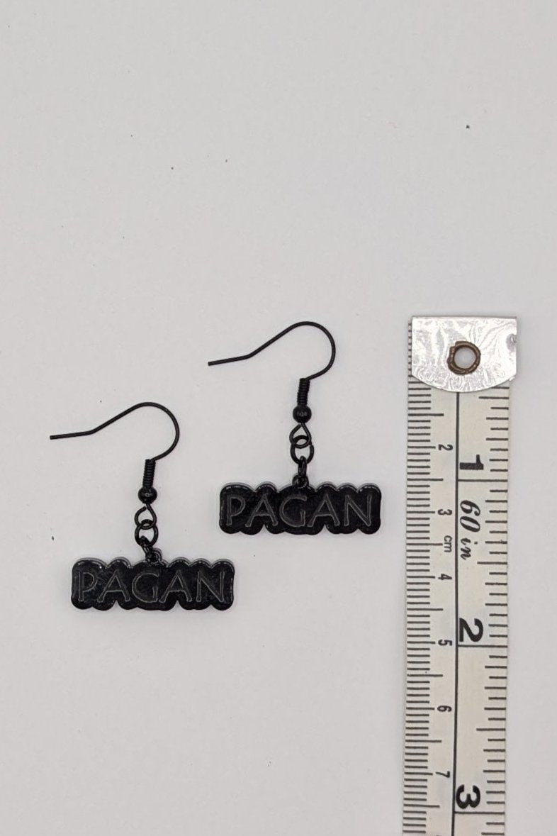 Pagan Black Acrylic Dangle Earrings