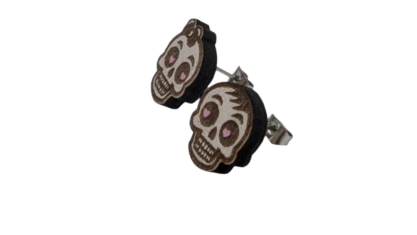 Cute Skull Couple Stud Earrings