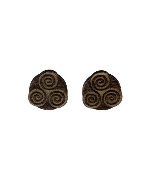 Triskelion Triskeles Stud Earrings