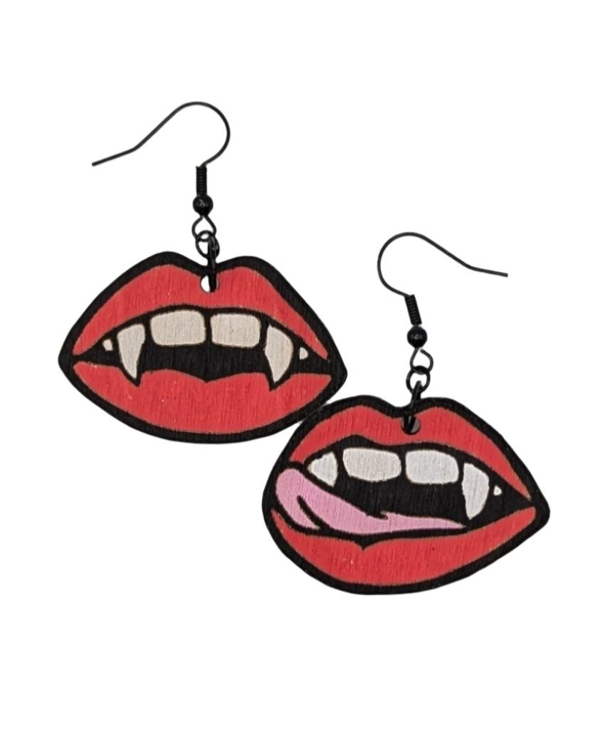 Vampire Lips Dangle Earrings