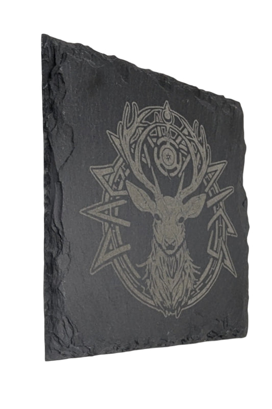 Forest Spirit Paganomics Logo Stone Coaster