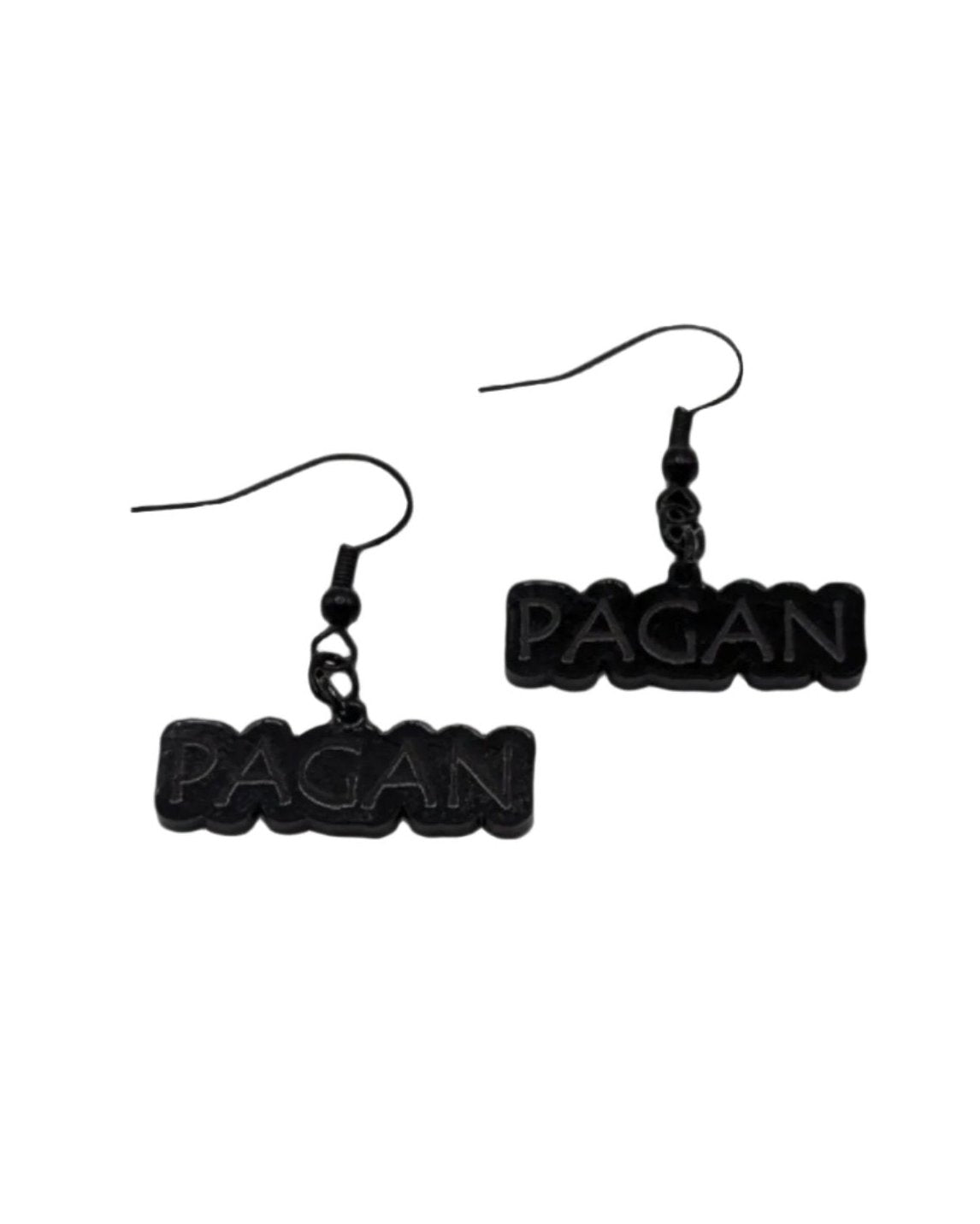 Pagan Black Acrylic Dangle Earrings