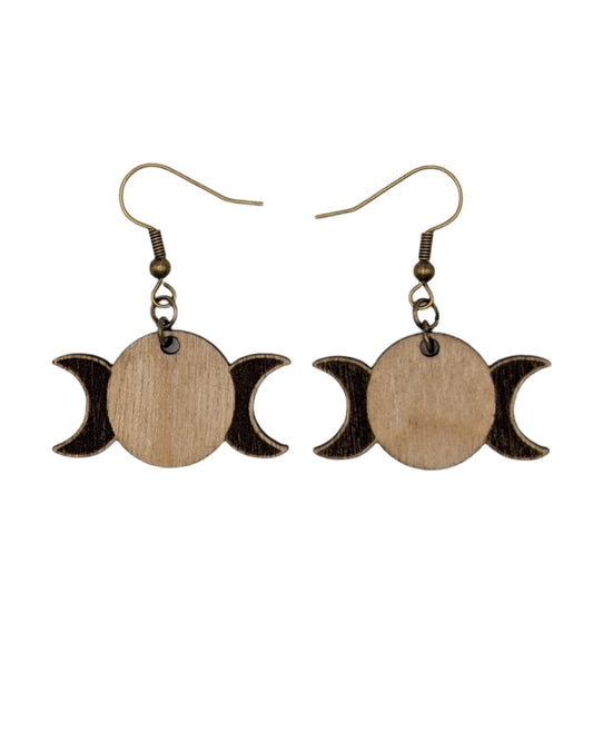 Triple Moon Dangle Earrings